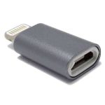 Adapter metalni sa MicroUSB na iPhone Lightning sivi
