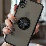 Futrola Magnetic Ring Matte za iPhone XS Max crna