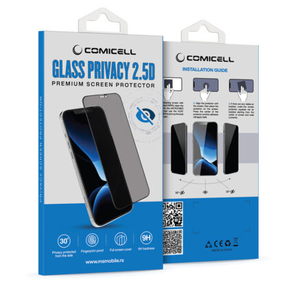 Folija za zaštitu ekrana Glass Privacy 2.5D Full Glue za iPhone Air (6.6) crna