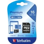 Micro SD Verbatim 16GB + SD adapter klasa 10
