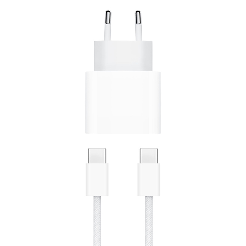 P1267_01_800 Kućni punjač za iPhone 15 / 16 PD Fast Charger 35W Type C na Type C beli HQ - Slika 1