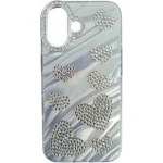 Futrola Holo cirkon za iPhone 16 srebrna