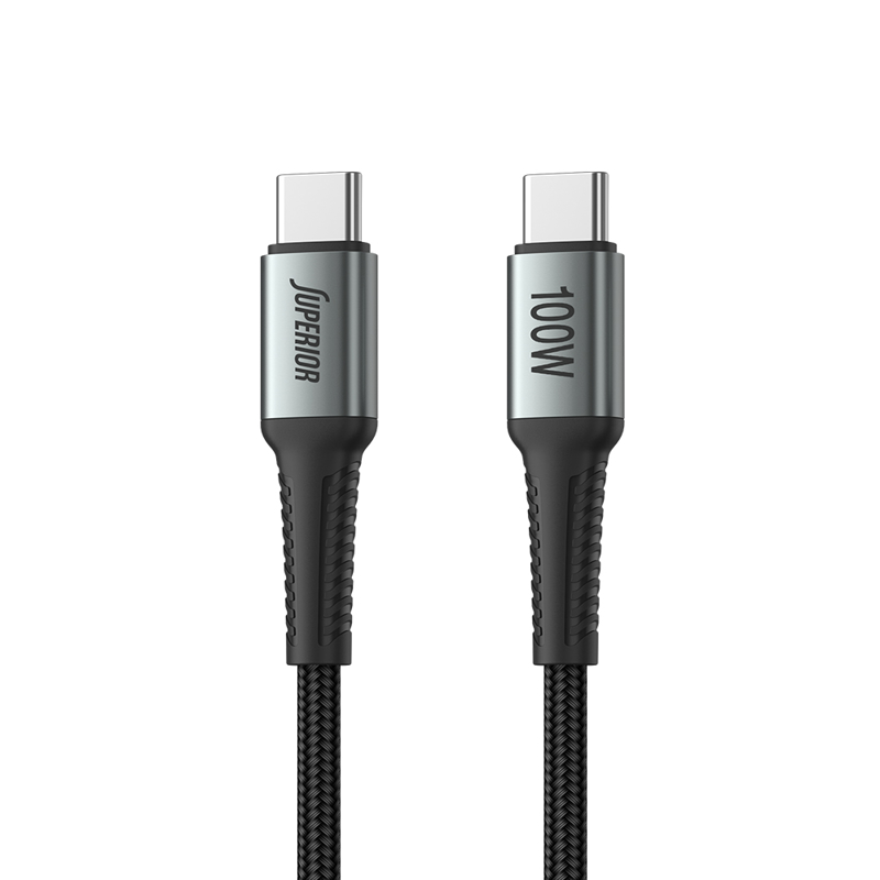 U2146_01_800 USB Data kabal Superior SU-K110 pleteni Fast 100W 5A Type C na Type C 2m sivi - Slika 1