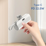 Power Bank prenosiva baterija privezak 5000 mAh Type C bela