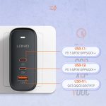 Kućni punjač LDNIO Q366 65W GaN Type-C na Type-C crni - Slika 4