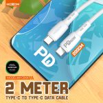 USB data kabal Moxom MX-CB135 PD 60W Type-C na Type-C 2m beli - Slika 2
