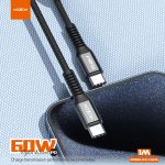 USB Data kabal Moxom MX-CB235 PD 60W Type C na Type C 1m crni - Slika 2
