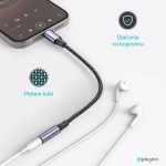 Adapter Pluginn AUX Z na Lightning 0.25m crni - Slika 2