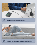 Data kabl LDNIO LC442c 65W Type C na Type C sivi 2m - Slika 2