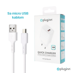 Kućni punjač Pluginn AJ-18 QC 3.0 18W sa Micro USB kablom beli CE - Slika 3