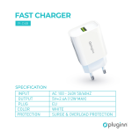 Kućni punjač Pluginn PI-D48, 5V, 2.4A, 12W sa Lightning kablom beli CE - Slika 2