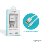 Kućni punjač Pluginn PI-D48, 5V, 2.4A, 12W sa Lightning kablom beli CE - Slika 3