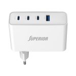 Kućiste punjaca Superior SU-10001ACCC 100W GaN Fast PD + USB belo - Slika 2