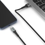 USB data kabal Superior SU-K108 pleteni Fast 27W 3A USB A na Type C 2m crni - Slika 3