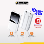 Power bank prenosiva baterija REMAX Cynlle Series RPP-680 PD 20W+QC 22.5W 20000 mAh beli