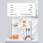 Data kabl LDNIO LS851 25W fast Type C sivi 1m - Slika 4