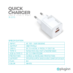 Kućni punjač Pluginn PI-D73, QC3.0 PD3.0, PPS, USB-PD 18W+20W, 38W (total) beli CE - Slika 2